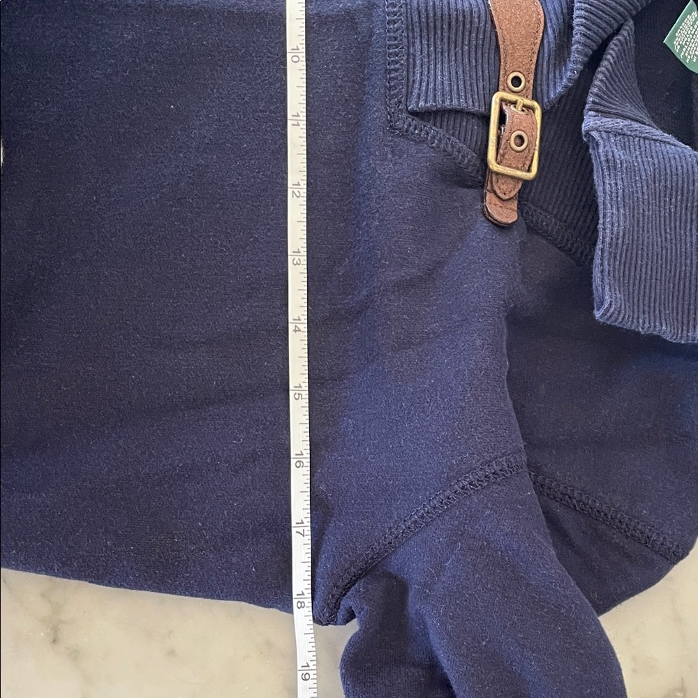 LAUREN JEANS CO. Ralph Lauren Navy Blue Cotton Knit Sweater Dress M Vintage - Picture 15 of 15